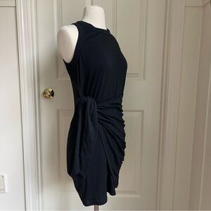 Stretchy black wrap dress